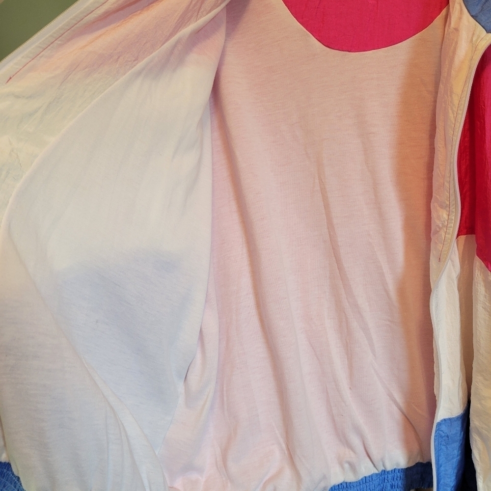 Vintage Bold Spirit Pink White Blue Windbreaker Jacket - Picture 3 of 7